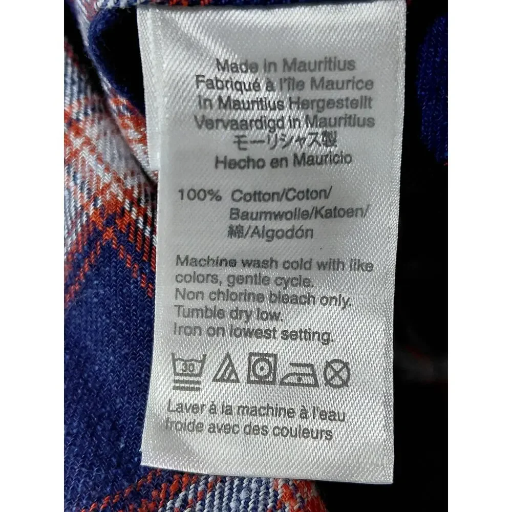 J.Crew Sign Blue Plaid Button-Up Shirt Men Size XL